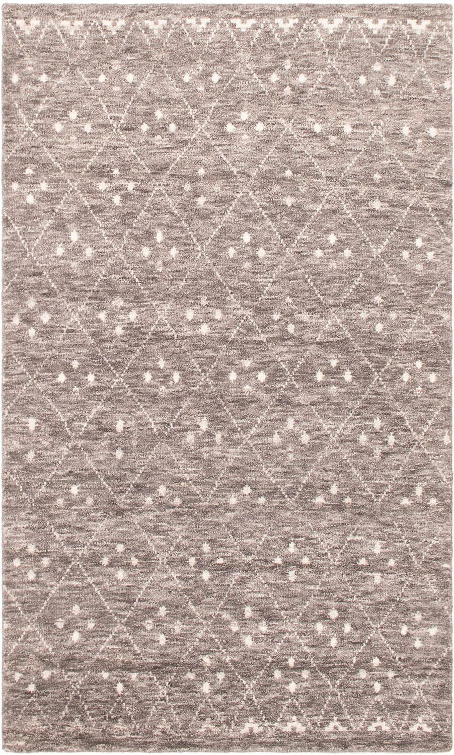 ECARPETGALLERY 4'10" x 8'2" Moroccan Tangier Hand-knotted Area Rug for Living Room, Dining Room and Bedroom in Grey