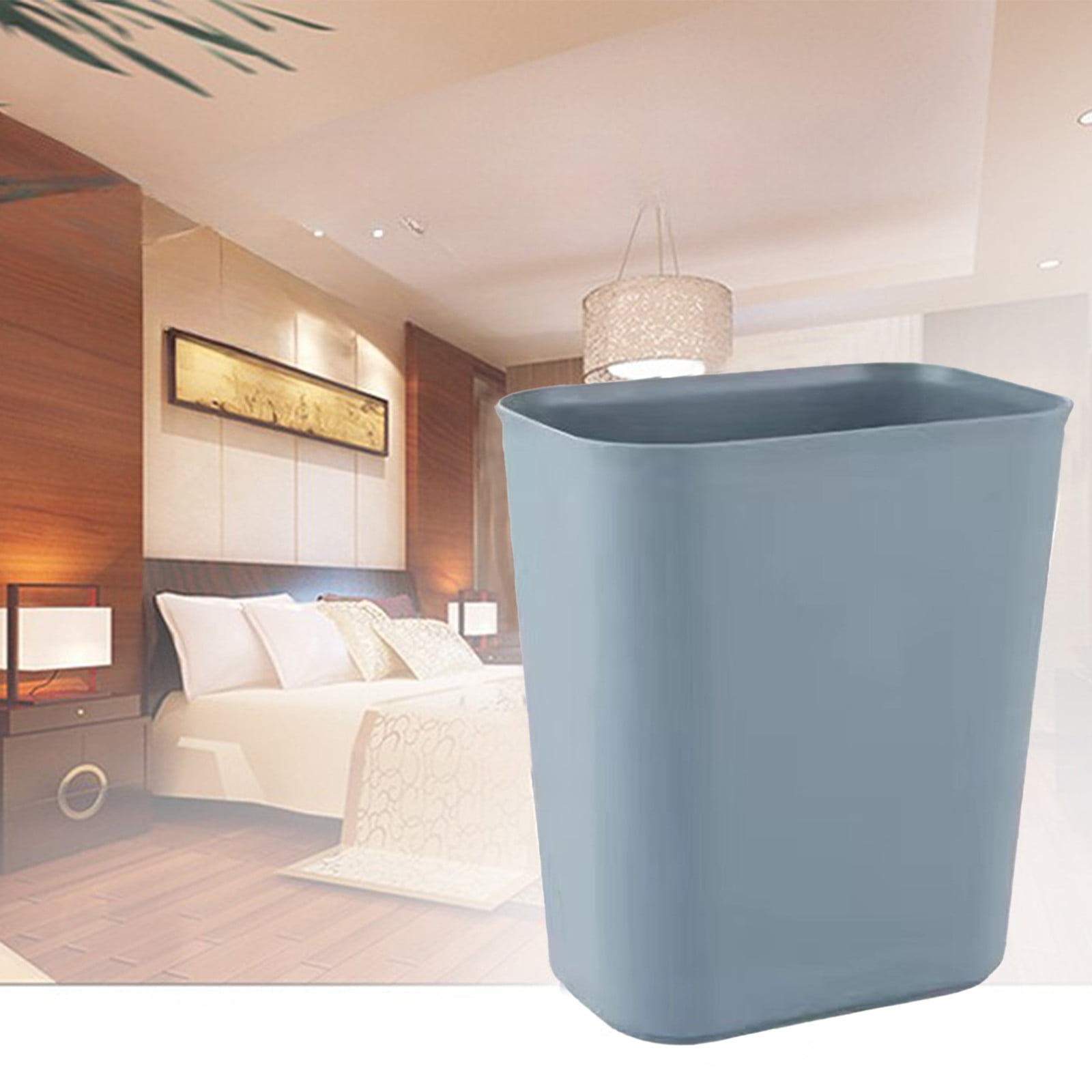 AUHomi Rectangular Trash Can 1 Pack, 7.7" * 5.7" * 10.2" Garbage Can for Office, Bedroom and Kitchen, Bathroom Trash Can Fits Narrow Space, Plastic Trash Bin Waste Basket, Grey