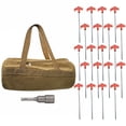 thumbnail image 2 of Lefu 10inch 4/8/16/20pcs Threaded Metal Tent Stakes Screw-In Ground Anchors with Head, 2 of 8