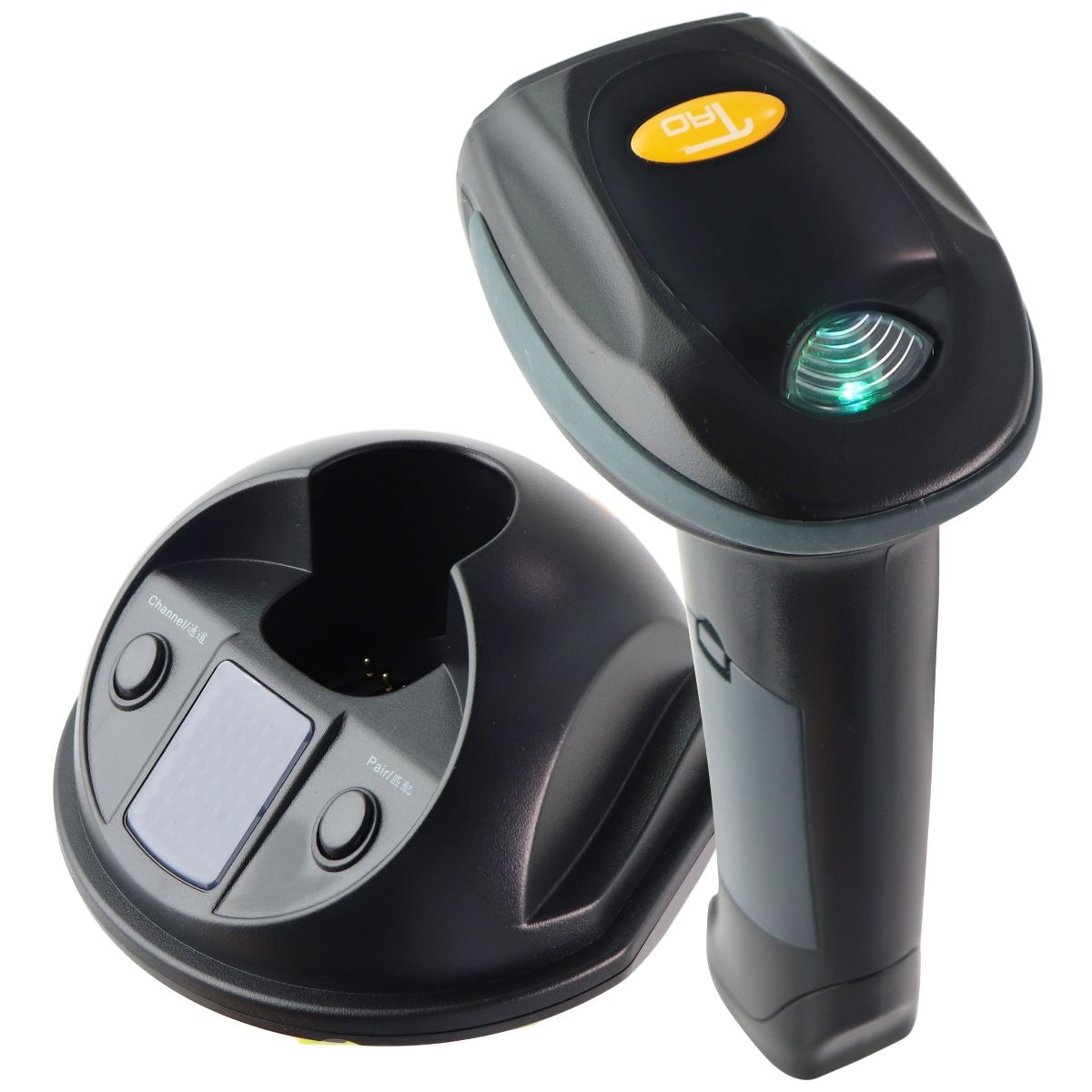 Restored Tao Barcode Scanner USB Wired WITH STAND Black/Yellow