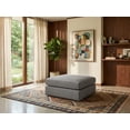 thumbnail image 4 of Meridian Furniture Beckham Ottomane en Tissu Texturé de Lin Durable Gris, 4 of 8