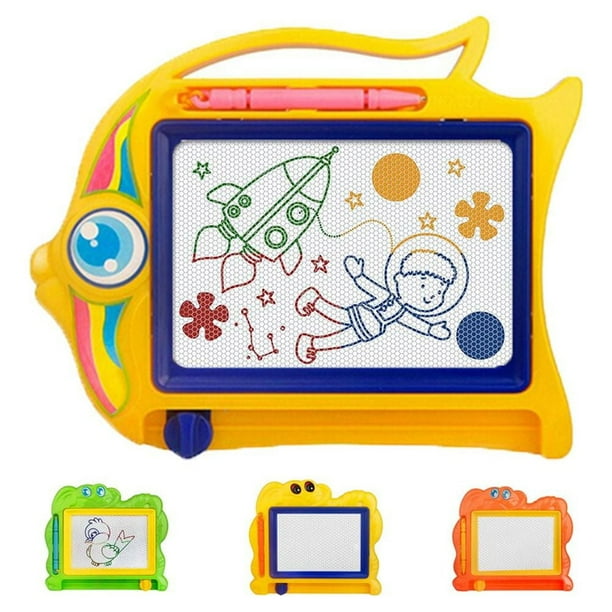 Tablero de dibujo magnético Yirtree para niños pequeños, tamaño de viaje, juguetes para niños pequeños, un boceto para niños pequeños, colorido, borrable, 1 pieza