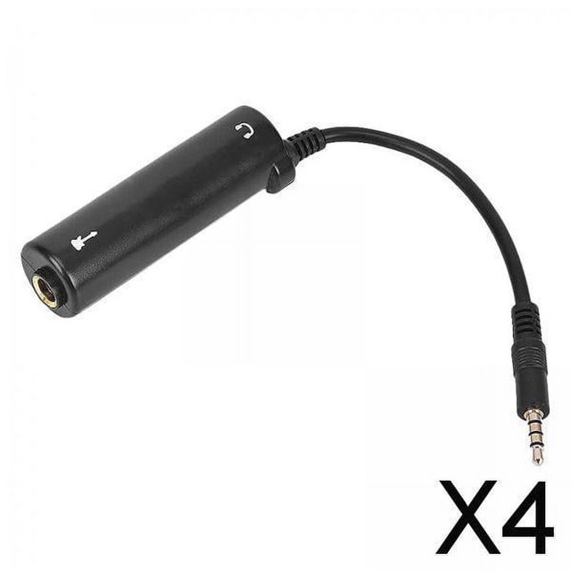Convertidor de interfaz de guitarra 4x Pro Baoblaze PVC para dispositivos teléfono móv 4 piezas