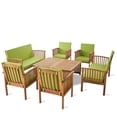 thumbnail image 2 of Sparks Outdoor 8 Piece Acacia Wood Sofa Set with Cushions, Brown Patina, Light Green, 2 of 7