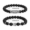 thumbnail image 3 of 2 unidades/set de pulseras de cuentas de Buda para mujer y hombre, pulseras de piedra de lava negra y ojos de tigre, brazaletes con charm, budismo, 3 of 8