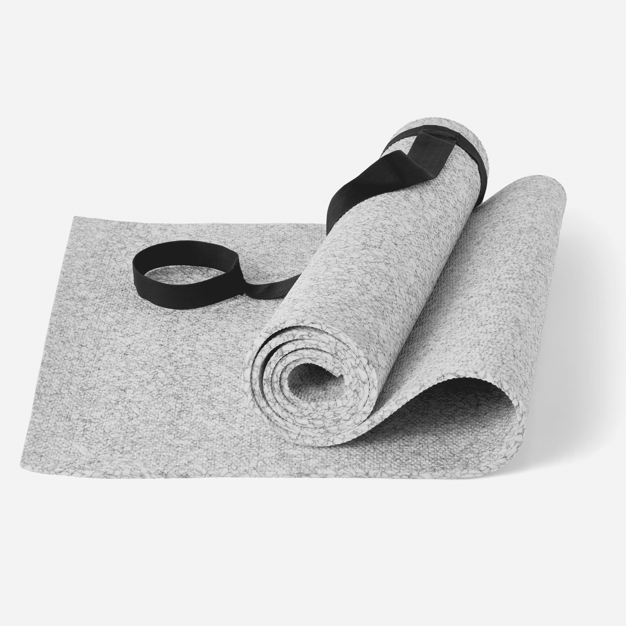 Athletic Works Yoga Mat, 68 in x 24 in, 5 mm TPE, Marble, with Carry Strap