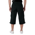 thumbnail image 5 of Long Mens Cargo Shorts Baggy Elastic Waist 3/4 Below Knee Long Shorts Workout Hiking Summer Lightweight Capri Cargo Pants with Pockets Black M, 5 of 5