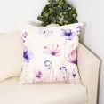 thumbnail image 4 of Floral Throw Pillow Covers 18x18 Set of 2 Spring Summer Outdoor Decor Pillow Cases for Home Couch Decorations Purple, 4 of 6