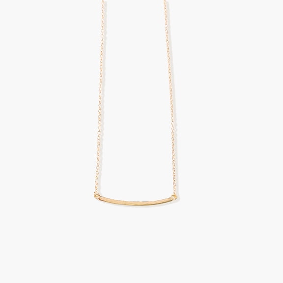 Sanctuary Project by sanctuaire Thin Curved Bar Necklace Rose Gold