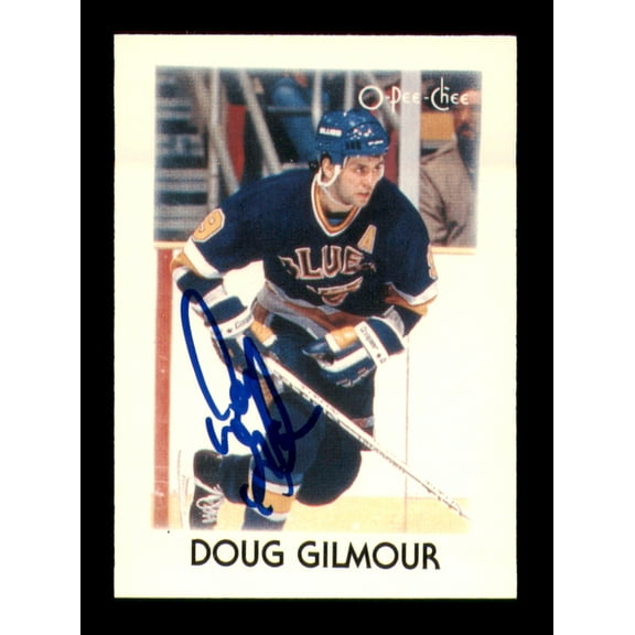 Doug Gilmour Autographed 1987-88 O-Pee-Chee Minis Card #11 St. Louis Blues SKU #251727