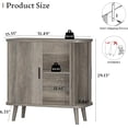 thumbnail image 2 of FANRAL 31.5" Wide Fluted Sideboard Buffet Cabinet with Sliding Door,Adjustable Shelves,Multi-Functional Storage Console for Kitchen Dining Room Living Room,Gray Storage Cabinet, 2 of 7