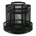 thumbnail image 2 of (2 pack) Universal UNV20022 6.5 in. Diameter x 6.13 in. Height 8 Compartments Metal Mesh Rotating Desktop Organizer - Black, 2 of 5