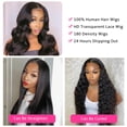 thumbnail image 3 of Lace Front Wigs Human Hair for Black Women Glueless Body Wave 4x4 Wigs 180% Density Brazilian Unprocessed Virgin Human Hair Lace Closure Wigs Pre Plucked with Baby Hair Natural Color (28inch), 3 of 8
