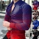 thumbnail image 5 of Hombres Impreso Cardigan Solapa Moda Botón Camisa Slim Casual Manga Larga Tops UHUSE Camisa, 5 of 9