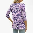 thumbnail image 2 of Cilsoka Blouses for Women Dressy Casual Short Sleeve, 3/4 Length Sleeve Womens Tops 2026 Summer Floral Henley V Neck Button Down Tunic Shirts Casual Business Blouses, Graphic Trendy Tees, 2 of 5