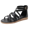 thumbnail image 1 of Heiheiup Women's Large Size Summer Woven Roman Bohemian Back Zipper Sandals, 1 of 7