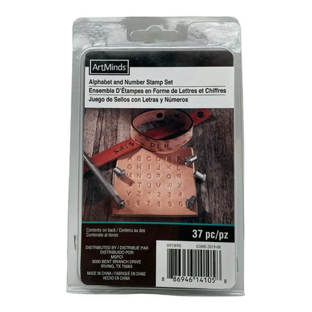 UPC: 0886946141058 | ArtMinds Alphabet & Number Leather Stamp Set 093890 37 pc.