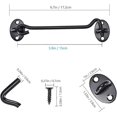 thumbnail image 5 of 2 Pieces Door Lock Hook, Black Stainless Steel Door Hook Lock, with Mounting Screws, for Window, Barn Door, Shed Door, Garage Door (15cm), 5 of 5