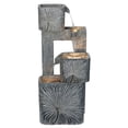 thumbnail image 3 of 3 Tiers Square Modern Cascading Water Fountain Outdoor with Warm White LEDS, 3 of 7