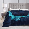 thumbnail image 4 of Kll Fleece Blanket Plush Throw Blanket Blue Marble And Gold,Soft Fuzzy Cozy Flannel Blanket For Couch Sofa Bed.(60"X50"), 4 of 9