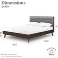 thumbnail image 2 of DG Casa Soloman Mid Century Modern Upholstered Platform Bed Frame, Queen Size, Gray, 2 of 10