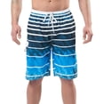 thumbnail image 1 of Men's Swim Trunks, Quick Dry Board Shorts, Colorful Stripe Swimming Shorts, 1 of 6