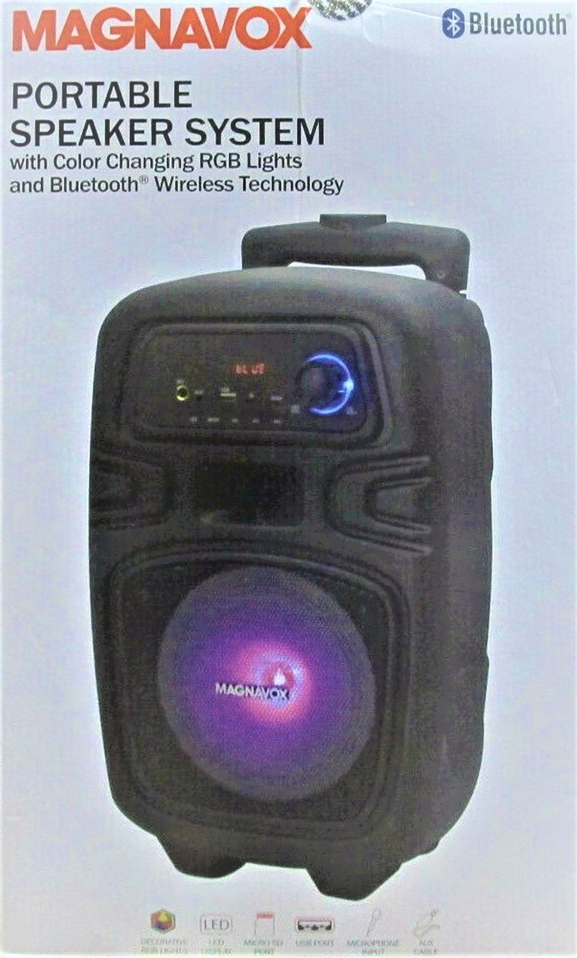 magnavox portable speaker color changing