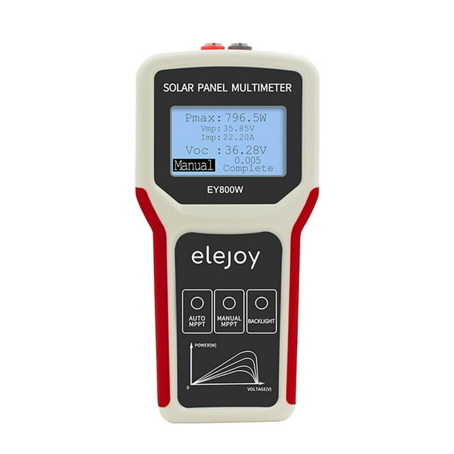 Abody Portable Handheld Photovoltaic Panel Multimeter Auto/ Manual MPPT Detection Solar Panel MPPT Tester with LCD Backlight Display Open Circuit Voltage Testing Tool Multiple Safety Protections