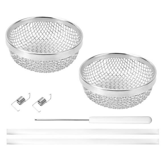 JIAHAOO RV Furnace Vent Covers 2PCS Stainless Steel for RV Camper Furnaces Silver Durable Easy Install Installation Tool Silicone Rubber