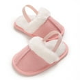 thumbnail image 4 of newwalpole Baby House Slippers Toddlers Infants Fuzzy Slippers 0-18 Months Boys Girls Cozy Fleece Shoes with Heel Strap Pink for Size 5.5, 4 of 8