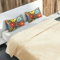 thumbnail image 5 of Yayeee Pillowcase Standard Size Set of 2 Satin Wrinkle Resistant Pillow Case, Cartoon Flowers, 5 of 8