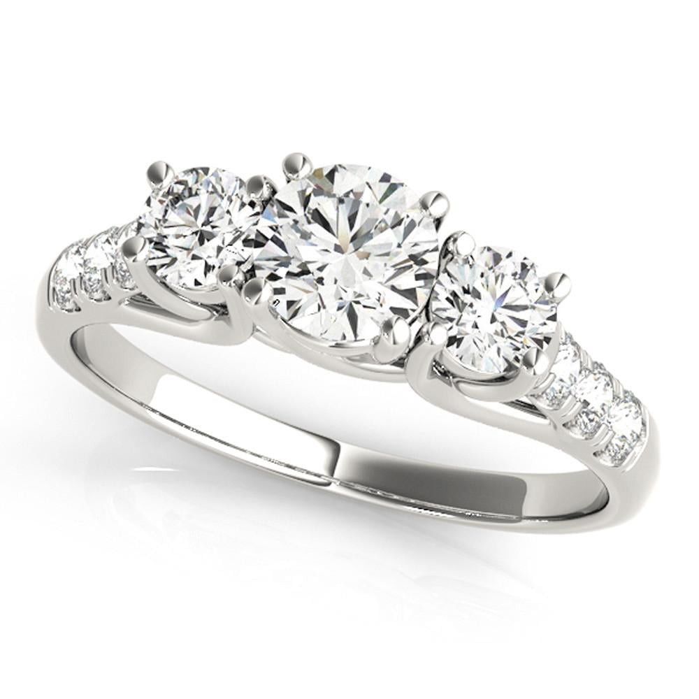 1/4 cttw,H- I-J, I1-I2 JewelMore 14k Princess-Cut Diamond Bridal Wedding Band Ring White Gold or Yellow Gold