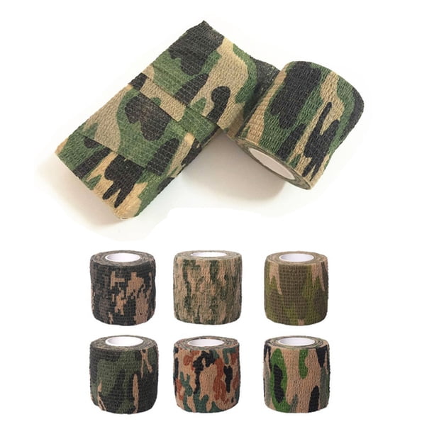 Cinta De Camuflaje De 6 Uds., Vendaje Elástico De Camuflaje, Envoltura Protectora Autoadhesiva Para Acampar Al Aire Libre Scienceny HA038622-00