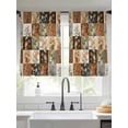 thumbnail image 2 of Floral Patchwork Sheer Curtains 54 Inch Length 2 Panels Set, Vintage Country Geometric Flower Voile Window Treatment Rod Pocket Short Kitchen Curtains Drapes for Bedroom 52"x54"x2, 2 of 7