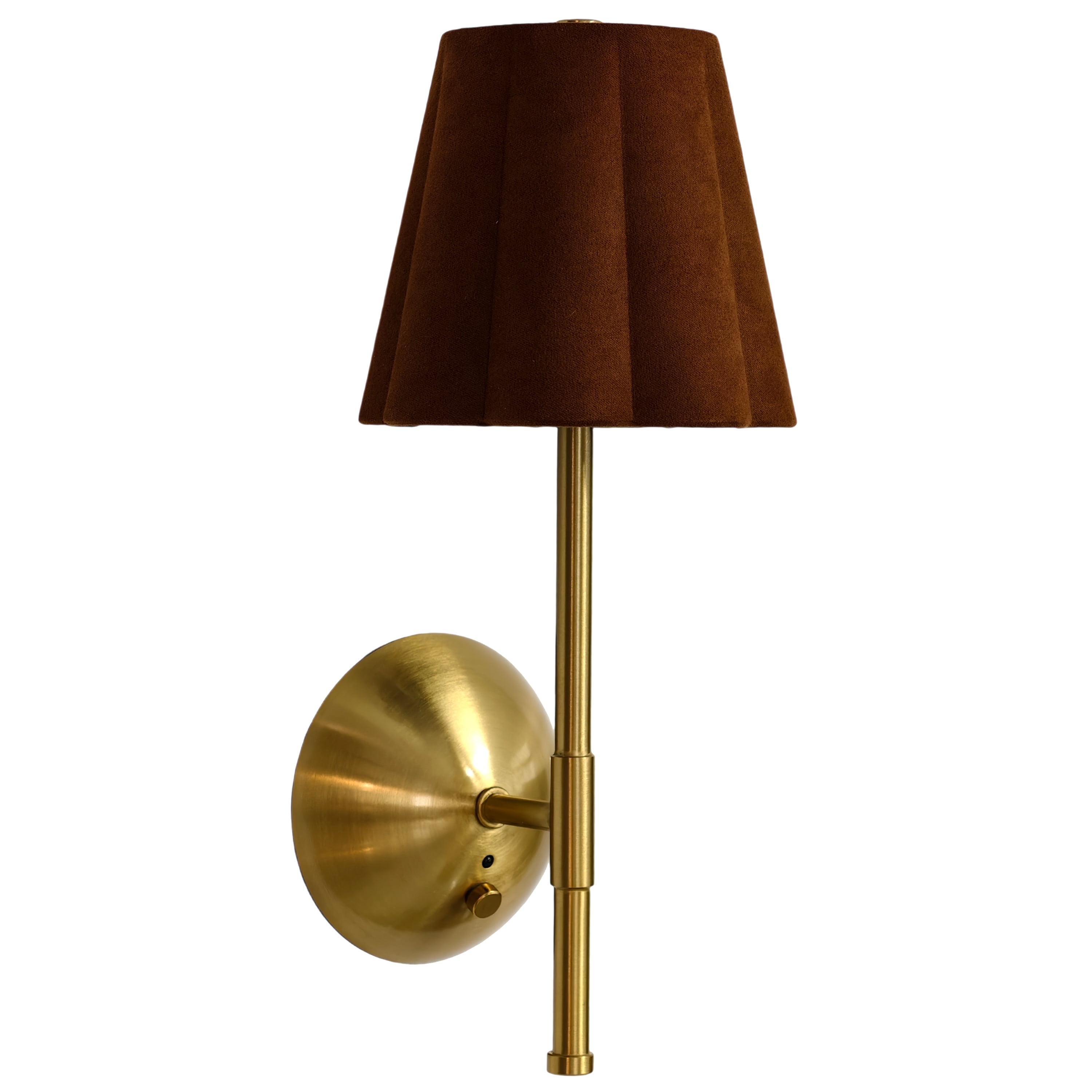 Home Decor Collection Sterling & Noble Home Brown Rounded Pleated Rechargeable Wall Sconce