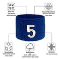 thumbnail image 6 of COUVER Embroidered White Number 67 Blue Terry Cotton Athletic Wristbands 1 Pair (Mens), 6 of 11
