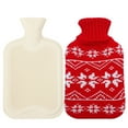 thumbnail image 2 of 500ml/1000ml/2000ml Hot Water Bag Water-filling Warm-keeping Rubber Liner Winter Warm Water Bottle with Christmas Elk Printing Cover for Home, 2 of 8