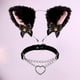 thumbnail image 4 of 2 diademas y gargantilla de cuero con forma de corazón, accesorios para el cabello para disfraz de anime. Gargantilla de cadena, 4 of 8