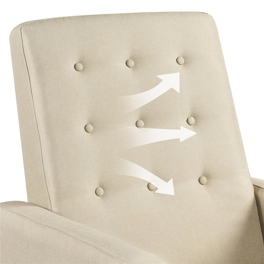 Yaheetech 2pcs Modern Fabric Recliner Chair with Pocket Spring for Home Theater, Beige