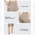 thumbnail image 6 of Olyvenn Capri Pants for Women Bootcut Yoga Pants with Pockets High Waisted Flare Leggings Casual Work Pants Khaki S, 6 of 9