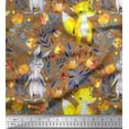 thumbnail image 1 of Soimoi Cotton Jersey Fabric Fox & Bunny Kids Print Fabric by The Yard 58 Inch Wide, 1 of 3