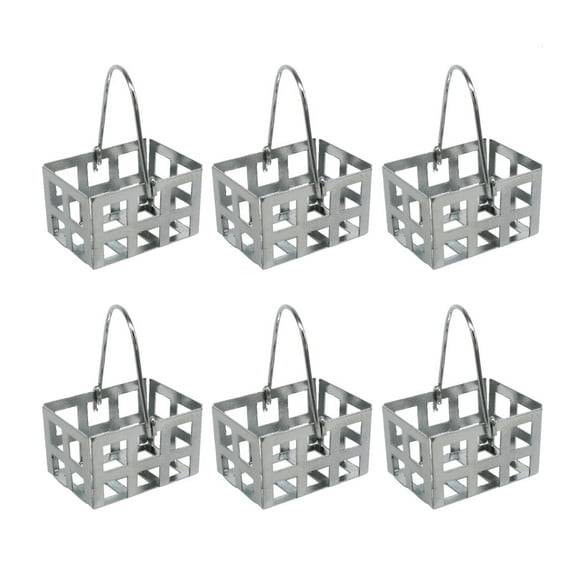 HEATSHAKING 8Pcs Mini Metal Baskets Grey for Miniature Basket and Toy House Accessories