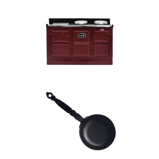 Mini estufa de Gas de cocina en miniatura para casa de muñecas a escala 1/12 con muebles de sartén, escena DIY, juguete de cocina para juego de imitac