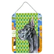 Black Great Dane St. Patricks Day Shamrock Wall or Door Hanging Prints