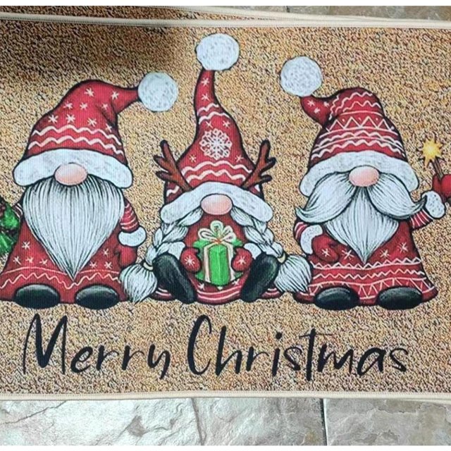 VONKY Quick Dry Merry Christmas Gnome Doormat For Christmas Theme Easy To Clean Christmas hat 2Set