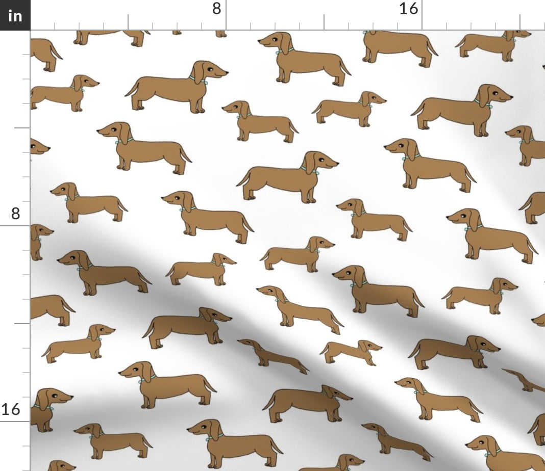 Spoonflower Fabric Cute Dog Pet Dachshund Wiener Weiner Sweet