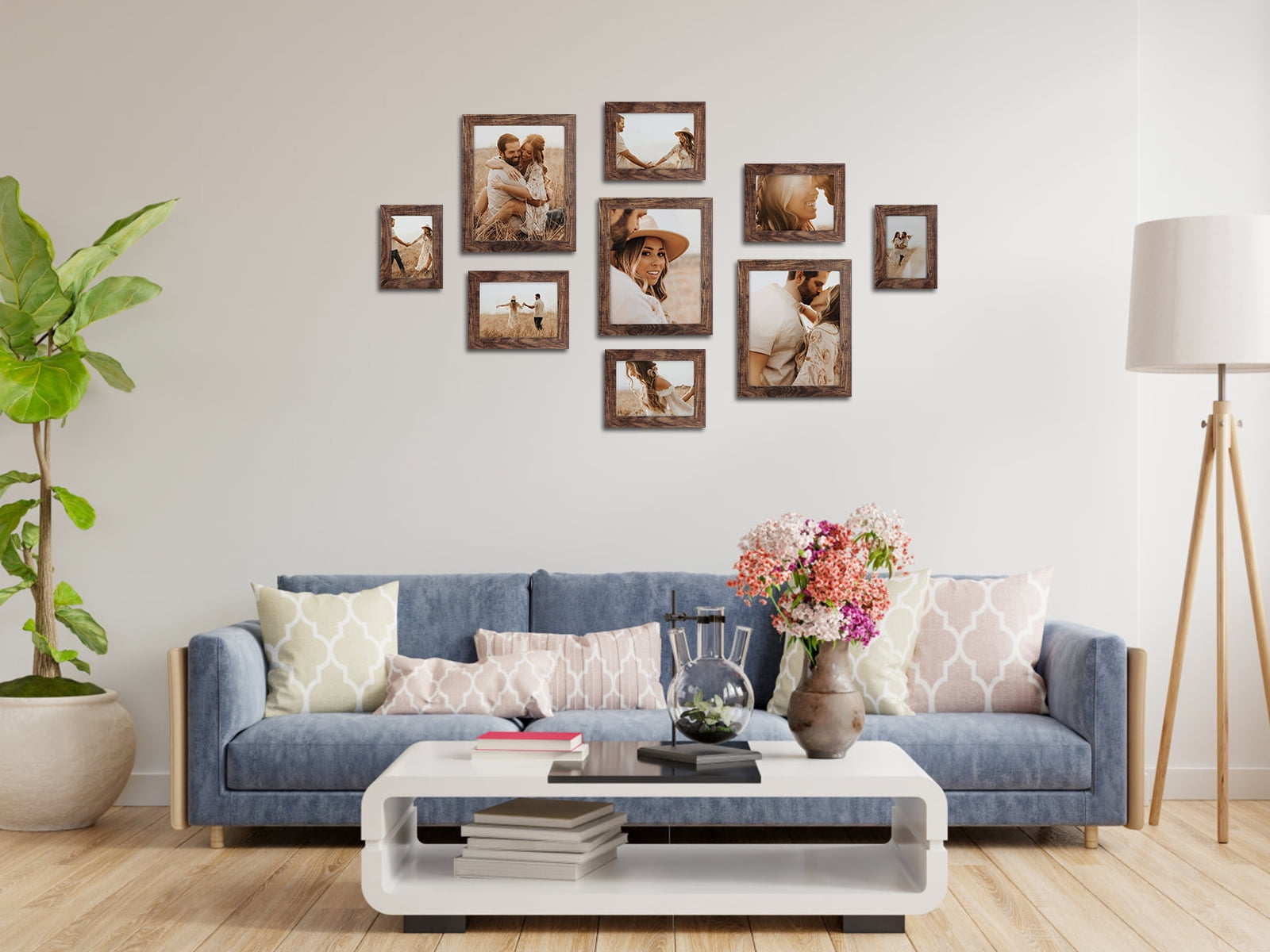 7-Pack Rustic 5x7 Picture Frames for Wall or Tabletop