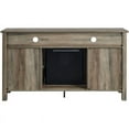 thumbnail image 3 of Pemberly Row 58" Transitional Fireplace Glass Wood TV Stand in Gray Wash, 3 of 5