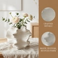 thumbnail image 2 of Unique Bargains Modern Round Ceramic Aesthetic Ribbed Sphere Vase White 5.7" x 5.7" x 5", 2 of 7