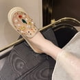 thumbnail image 5 of Samdudou Flat Shoes for Women Closed Toe Slip On Loafers Transparent Mesh Upper Highly Embellished with Sparkling Rhinestones and Faux Pearls Statement Footwear, 5 of 8